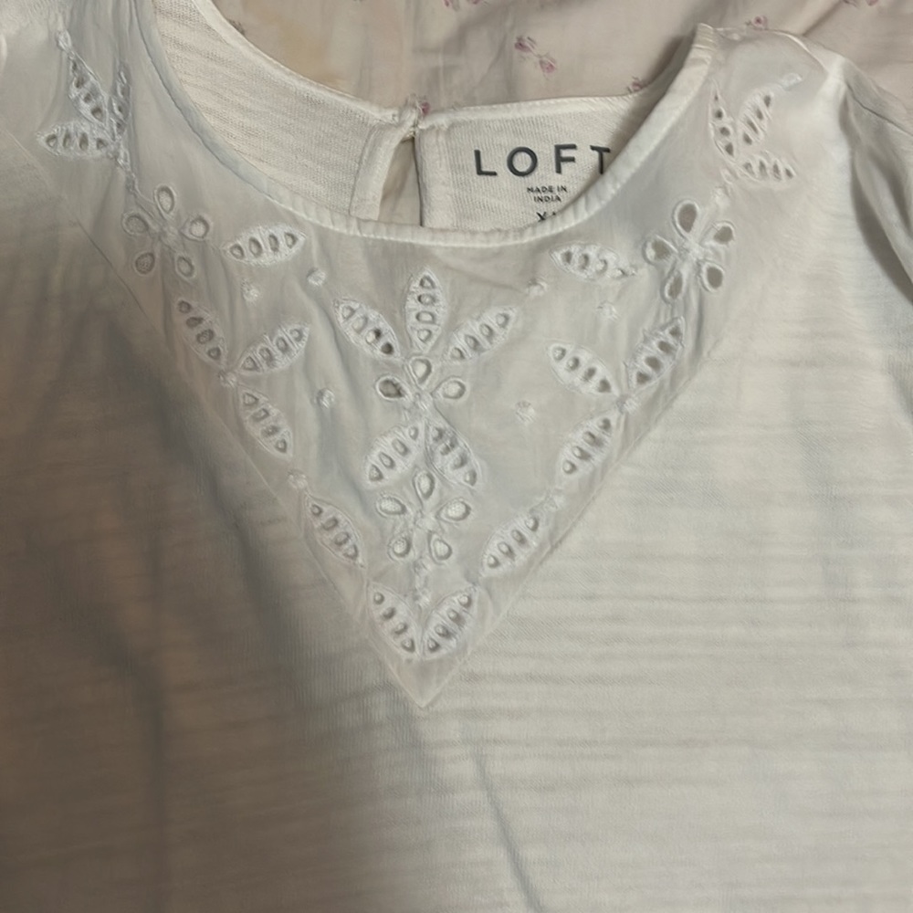Loft Top. Amazing With Puff Sleeves. Worn One Time. View 2